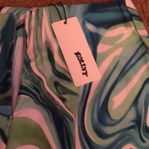 Marble print flared pants